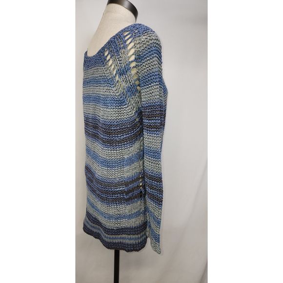 Free People Blue and Gray Striped Sweater - Picture 2 of 6